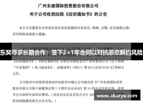 东契寻求长期合作：签下2+1年合同以对抗恶意解约风险